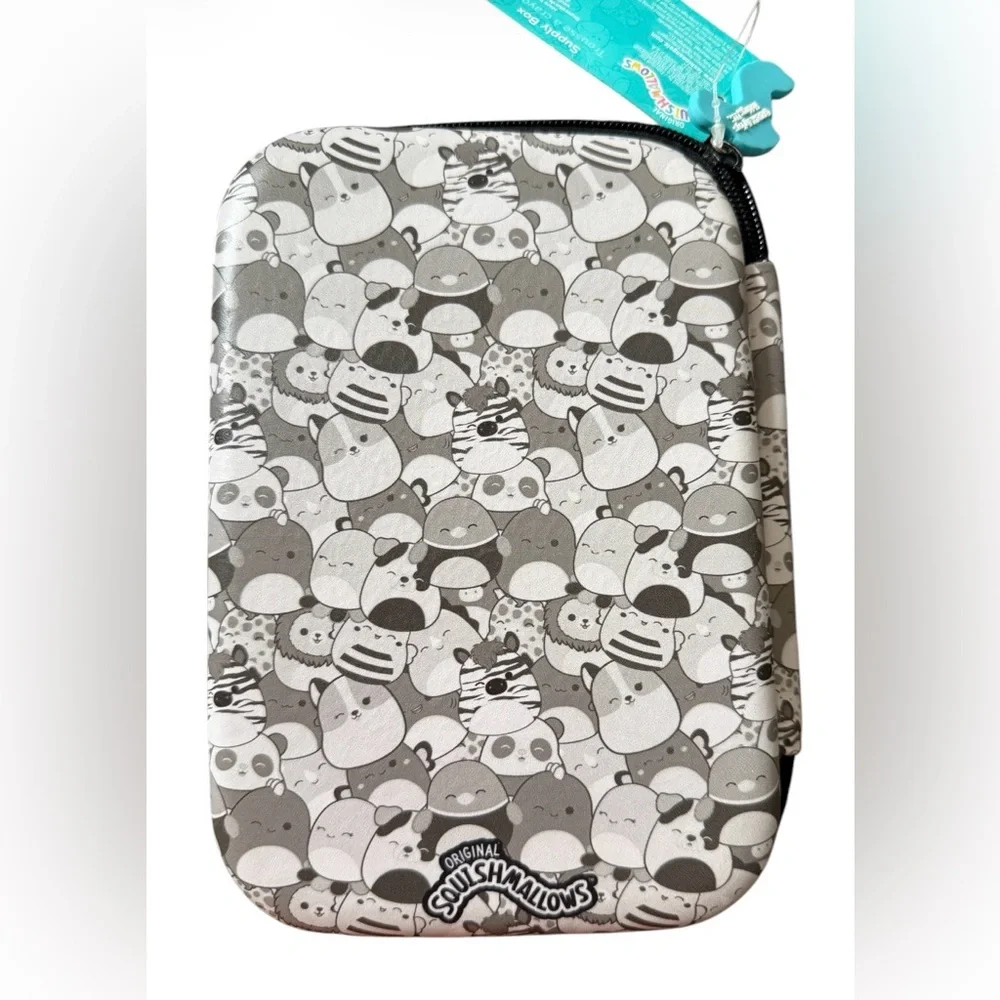 Squishmallows Multicolor Animal Print Zipper Supply Box Pencil Pouch 8x5